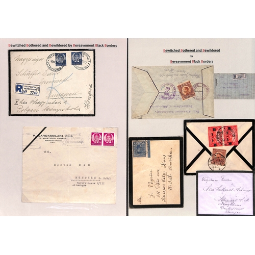 424 - Europe. 1858-1960 Mourning covers from Bulgaria (10, one 1943 cover from the royal household with 