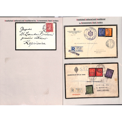 424 - Europe. 1858-1960 Mourning covers from Bulgaria (10, one 1943 cover from the royal household with 