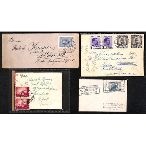 424 - Europe. 1858-1960 Mourning covers from Bulgaria (10, one 1943 cover from the royal household with 