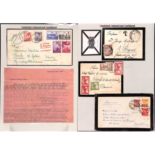 424 - Europe. 1858-1960 Mourning covers from Bulgaria (10, one 1943 cover from the royal household with 