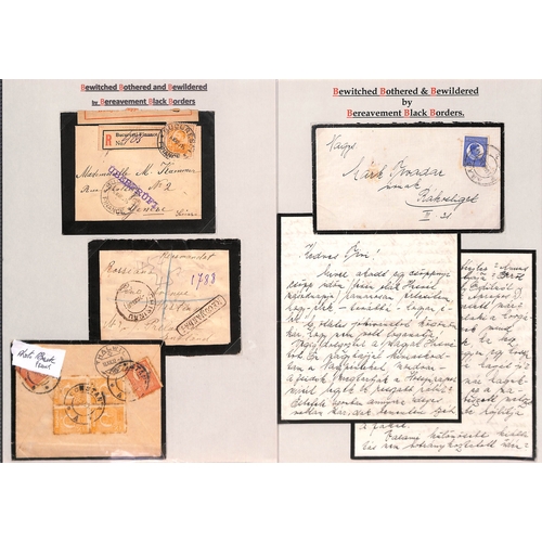 424 - Europe. 1858-1960 Mourning covers from Bulgaria (10, one 1943 cover from the royal household with 