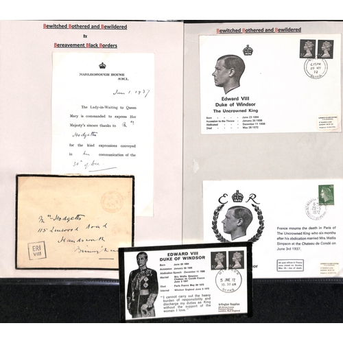 410 - Royalty - King Edward VIII. 1936 Stampless covers with boxed 