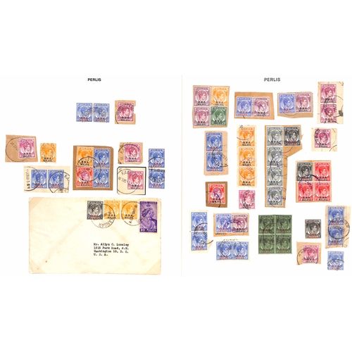 1323 - 1947-51 BMA Stamps on covers (2) or pieces (21, bearing 45 stamps), and single stamps (12), with dat... 