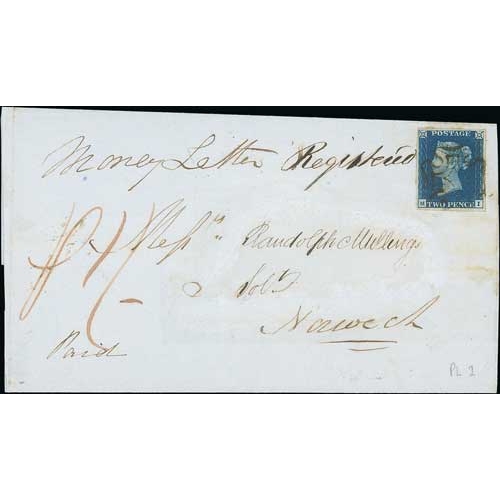 30 - 1842 (Feb. 3) Registered entire from Mildenhall to Norwich endorsed 