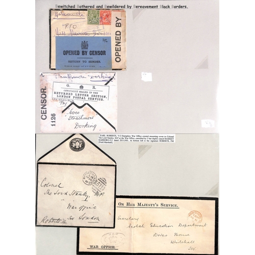 395 - Boer War/WW1/WW2. 1889-1944 Covers including 1899-1901 official War Office or C. in C. envelopes sig... 