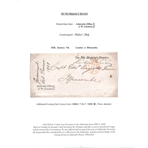 220 - Navy/Army/Chelsea Hospital. 1821-39 Entire letters or entires comprising printed wrappers from the A... 