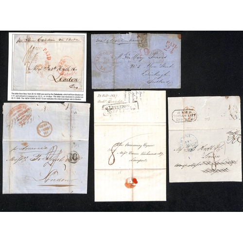 236 - Transatlantic Mail. 1818-63 Entire letters sent between G.B and USA or Cuba, including 1842 letter f... 