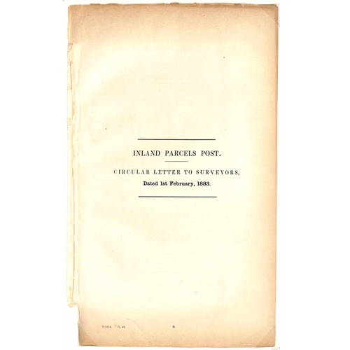 258 - 1883 Parcels Post official publications, 