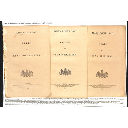 258 - 1883 Parcels Post official publications, 