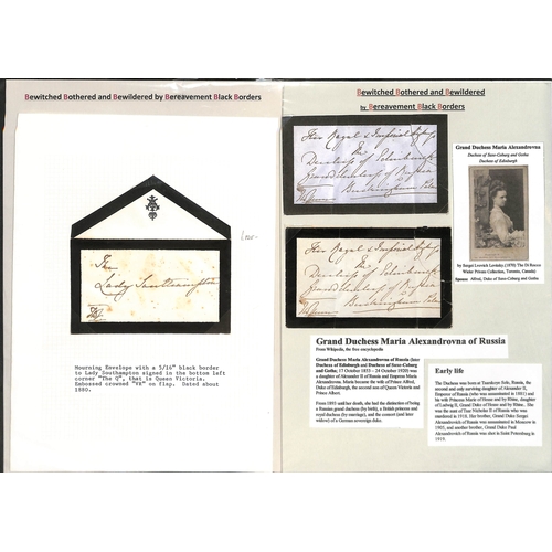 405 - Royalty - Queen Victoria. Undated mourning covers addressed in Queen Victoria's handwriting with her... 