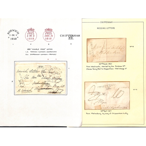 349 - Chippenham. 1778-1839 Entire letters (28), entires (3) and a front, including 1767 