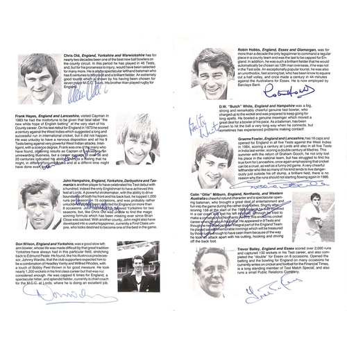 364 - Autographs - Test Players. 1971-94 Autographs on cards, menus or commemorative covers (10, most with... 