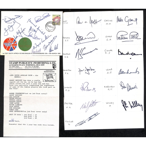 364 - Autographs - Test Players. 1971-94 Autographs on cards, menus or commemorative covers (10, most with... 