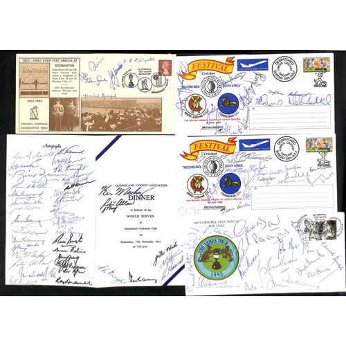 364 - Autographs - Test Players. 1971-94 Autographs on cards, menus or commemorative covers (10, most with... 