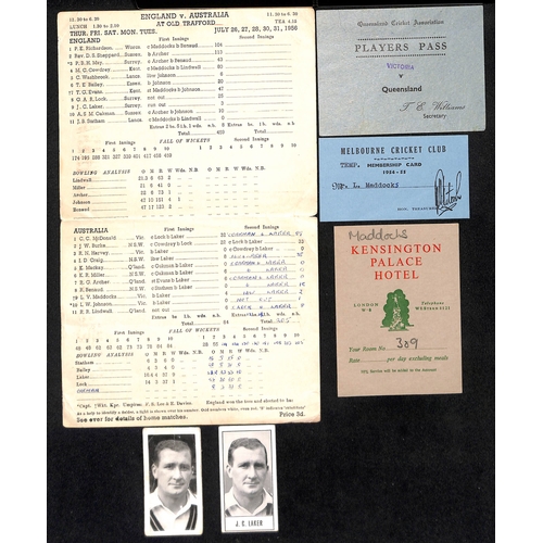 367 - Australia - Tours to England. 1921-2005 Ephemera including 1934 Kennington Oval scorecard (Australia... 