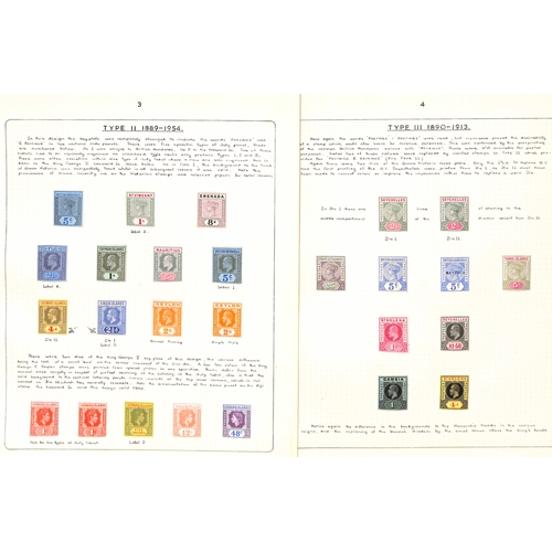 478 - 1854-1956 Mint stamps on nine pages showing the standard designs printed by De la Rue, including Per... 