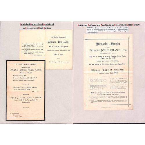 414 - G.B & Germany In Memoriam Cards - Wartime Casualties. 1899-1945 In Memoriam cards and death notices ... 