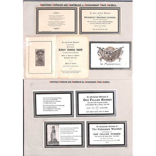 414 - G.B & Germany In Memoriam Cards - Wartime Casualties. 1899-1945 In Memoriam cards and death notices ... 