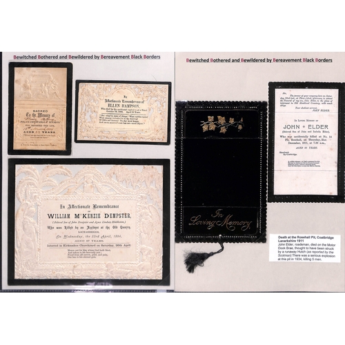 416 - In Memoriam Cards. 1859-1932 Cards for unusual incidents or disasters, or to individuals who died in... 