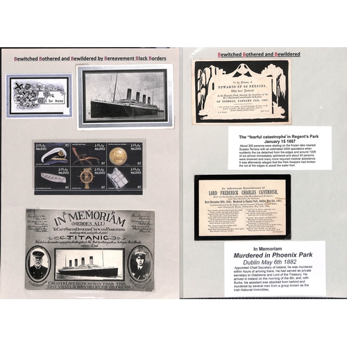 416 - In Memoriam Cards. 1859-1932 Cards for unusual incidents or disasters, or to individuals who died in... 