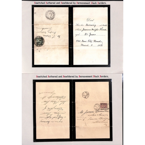 418 - 1855-1930 Lettersheets with printed death notices or funeral invitations, mainly QV, nearly all post... 