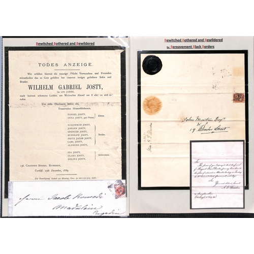 418 - 1855-1930 Lettersheets with printed death notices or funeral invitations, mainly QV, nearly all post... 