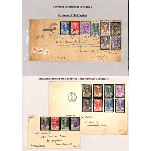 434 - Belgium. 1935-36 Covers and cards bearing Queen Astrid mourning stamps, and related picture postcard... 