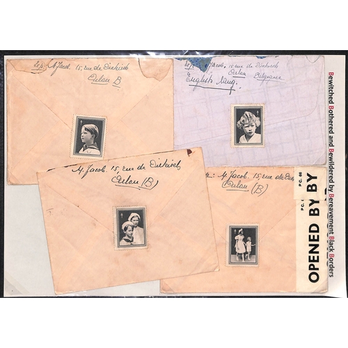 434 - Belgium. 1935-36 Covers and cards bearing Queen Astrid mourning stamps, and related picture postcard... 