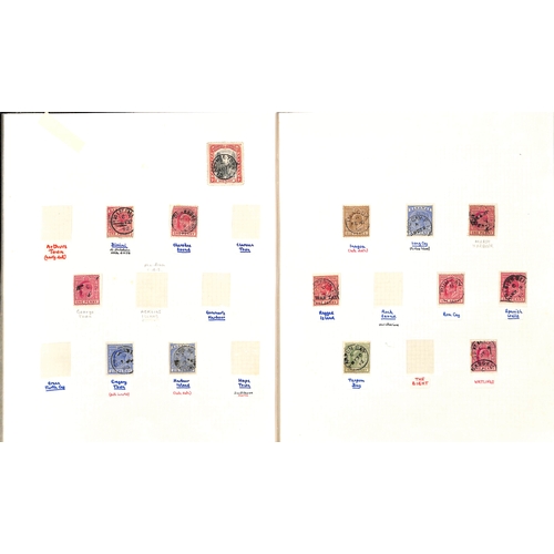 521 - Sub-Office Cancels. QV-KGV Stamps and pieces with sub-office cancels, many from small outer islands,... 