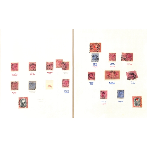 521 - Sub-Office Cancels. QV-KGV Stamps and pieces with sub-office cancels, many from small outer islands,... 