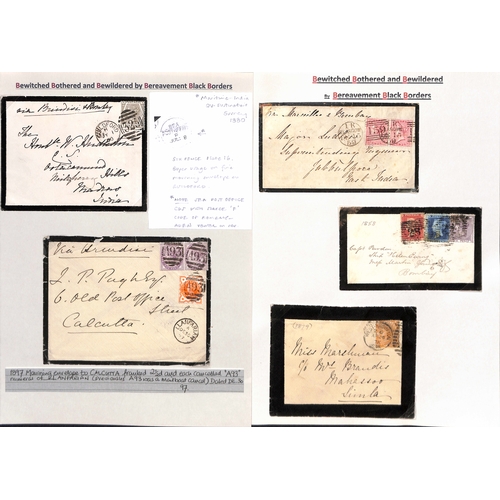 450 - India/G.B. 1859-1936 Covers from G.B to India including 1859-80 covers franked at 6d (3), 8d (3), 9d... 