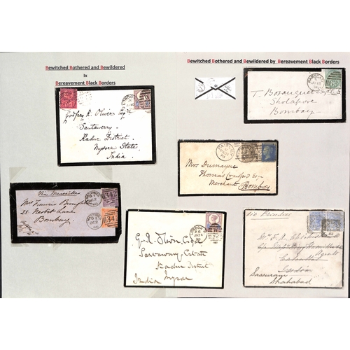 450 - India/G.B. 1859-1936 Covers from G.B to India including 1859-80 covers franked at 6d (3), 8d (3), 9d... 