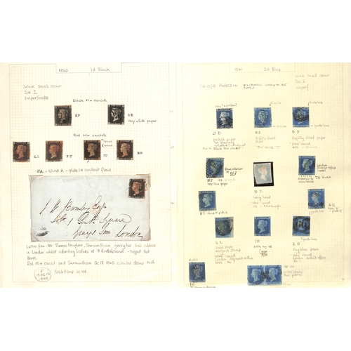 2 - 1840-79 Line Engraved issues, used collection in an album including 1d blacks (7) and 1840 2d blues ... 