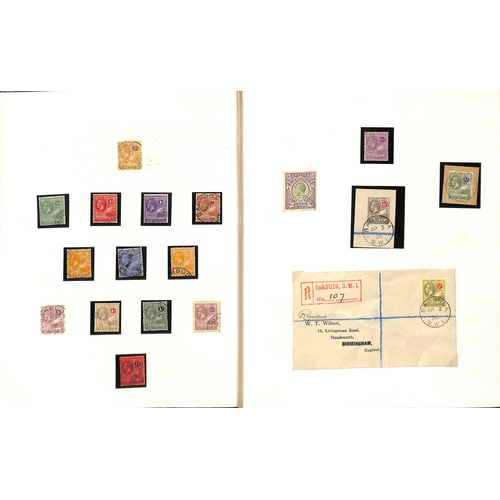 540 - 1923-34 Stamps of Leeward Islands (42) or Antigua (26) cancelled in Barbuda including Leeward Island... 