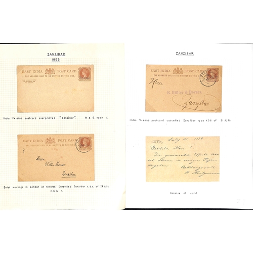 1962 - 1895 Covers and cards comprising ½a envelopes mint (2, blue and black overprints) and used (2, ... 