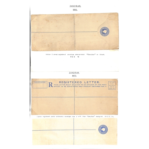 1962 - 1895 Covers and cards comprising ½a envelopes mint (2, blue and black overprints) and used (2, ... 