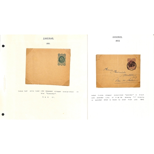 1962 - 1895 Covers and cards comprising ½a envelopes mint (2, blue and black overprints) and used (2, ... 