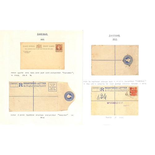 1962 - 1895 Covers and cards comprising ½a envelopes mint (2, blue and black overprints) and used (2, ... 