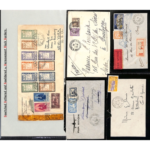 442 - French Colonies. 1890-1959 Covers from Indo China (11, three first flights), Morocco (23, with milit... 