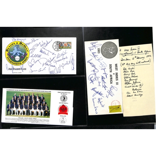 371 - South Africa. 1983-96 Autographs and signed covers comprising c.1995 signatures of seven players (in... 