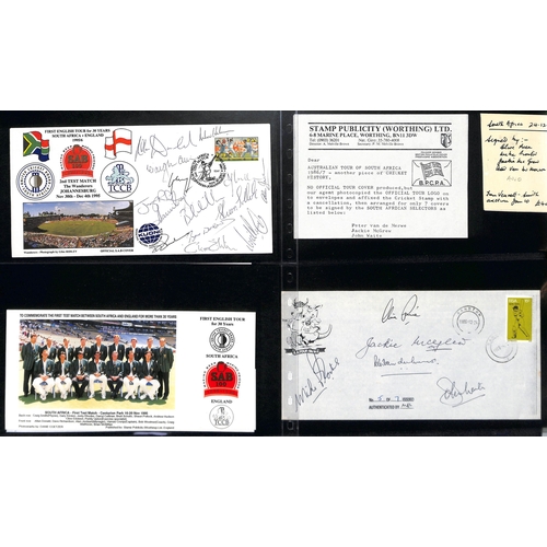 371 - South Africa. 1983-96 Autographs and signed covers comprising c.1995 signatures of seven players (in... 