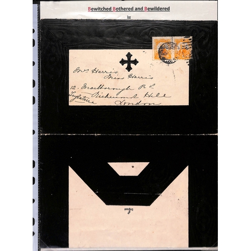 422 - 1876-1975 Lettersheets with printed death notices within black borders, from many countries, mainly ... 