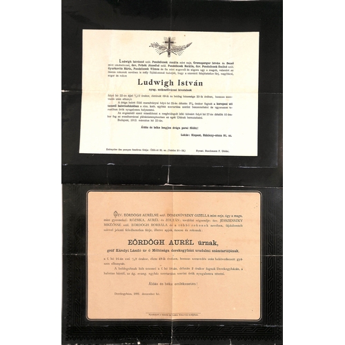 422 - 1876-1975 Lettersheets with printed death notices within black borders, from many countries, mainly ... 