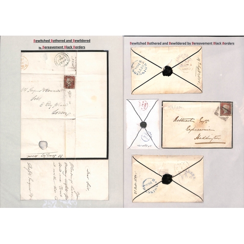 383 - 1841-53 Covers and lettersheets bearing imperf 1d reds, some pairs, also two lettersheet with a 2d b... 