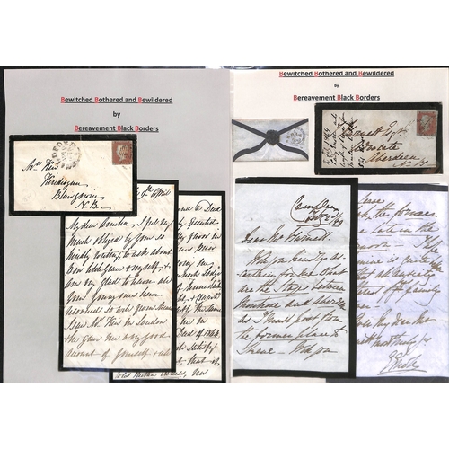 383 - 1841-53 Covers and lettersheets bearing imperf 1d reds, some pairs, also two lettersheet with a 2d b... 