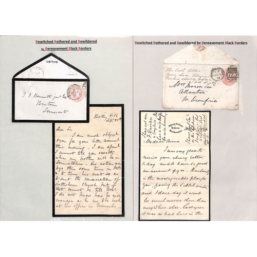 393 - Postal Stationery. 1841-1958 QV-KGVI Stationery envelopes (70) and postcards (3) with printed mourni... 