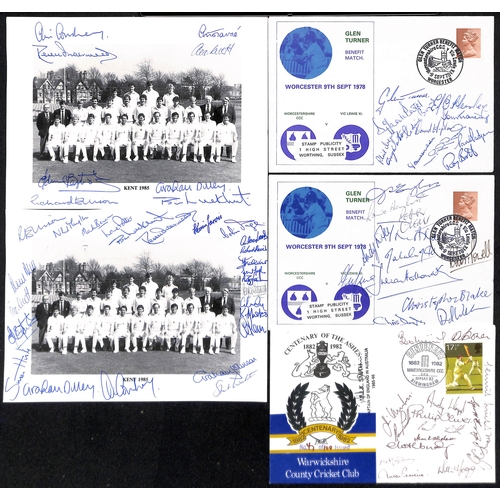 363 - Autographs - County Sides. 1923-2004 Autographs of county sides on paper (16) or commemorative cover... 