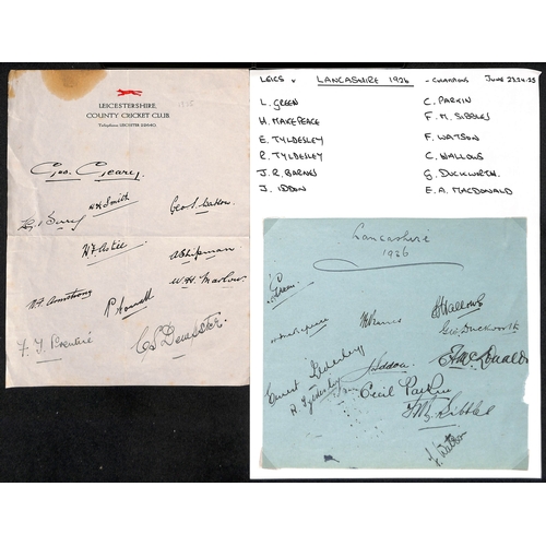 363 - Autographs - County Sides. 1923-2004 Autographs of county sides on paper (16) or commemorative cover... 