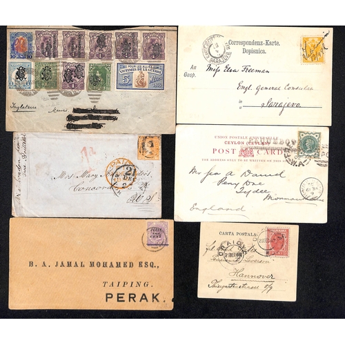 473 - 1856-1924 Covers and cards including 1910 Mauritius cover sent by special delivery bearing nineteen ... 