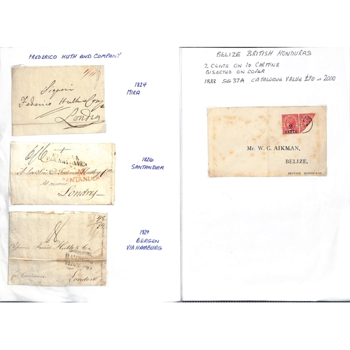 472 - 1827-88 Entire letters and covers, mainly to Huth & Co in London, with prestamp letters from Bergen,... 